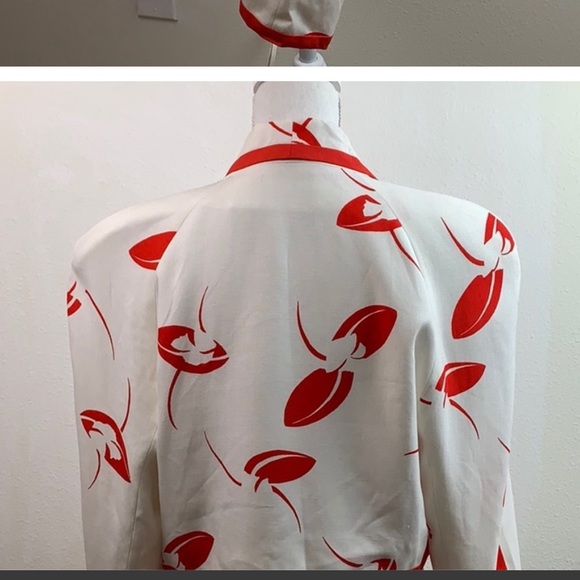 90’s cropped summer linen blazer + shoulder pads - Picture 4 of 5